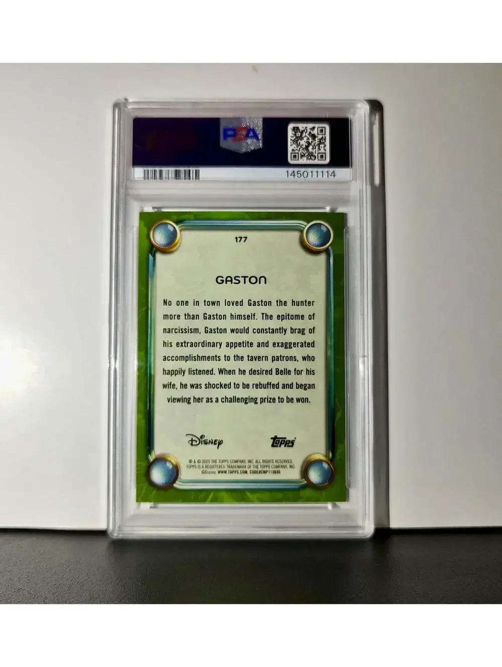 Gaston 2025 Topps Disney Wonder #177 Card Beauty and the Beast PSA 10
